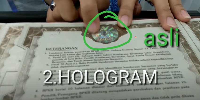 Hologram BPKB Asli