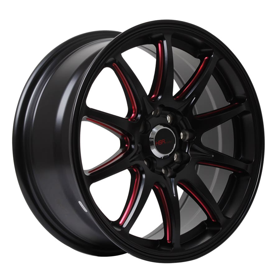 HSR Assasin JD5907 HSR Ring 16x7 H8x100-114,3 ET38 Black + Red Milling Spoke11